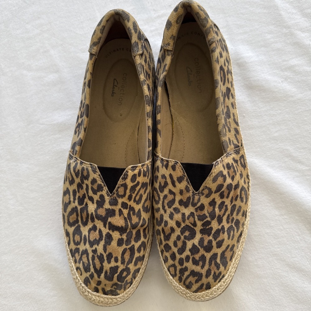 Clarks Ultimate Comfort Leopard Print Slip On Shoes Womens 9 261500614066